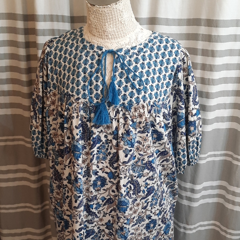 Knox Rose Blue and White Floral Sundress